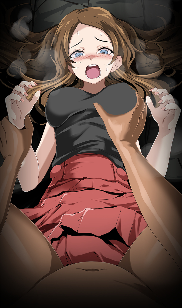1boy, 1girls, age difference, ambiguous penetration, arm grab, big breasts, blue eyes, breast grab, breasts, brown hair, clothed, clothed female, clothed rape, clothed sex, clothing, crying, crying with eyes open, female, groping, human, human female, human male, imminent rape, imminent sex, implied penetration, implied sex, large breasts, light-skinned female, male, maledom, mature male, missionary position, older male, on back, pokemon, pokemon xy, rape, scared, serena (pokemon games), serena (pokemon), sex, sex under skirt, skirt, slim waist, teenager, tsukishiro saika, vaginal penetration, variant set, wrist grab, younger female