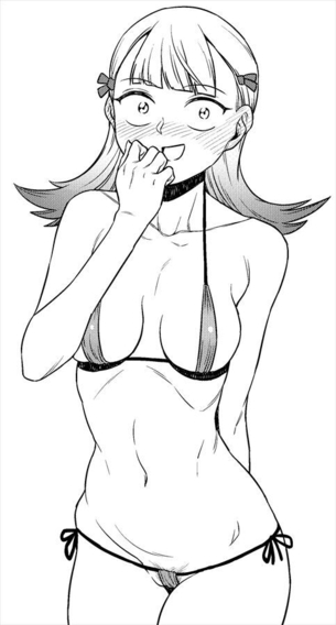 bikini black_and_white blush female female_only komi-san_wa_komyushou_desu short_hair yamai_ren