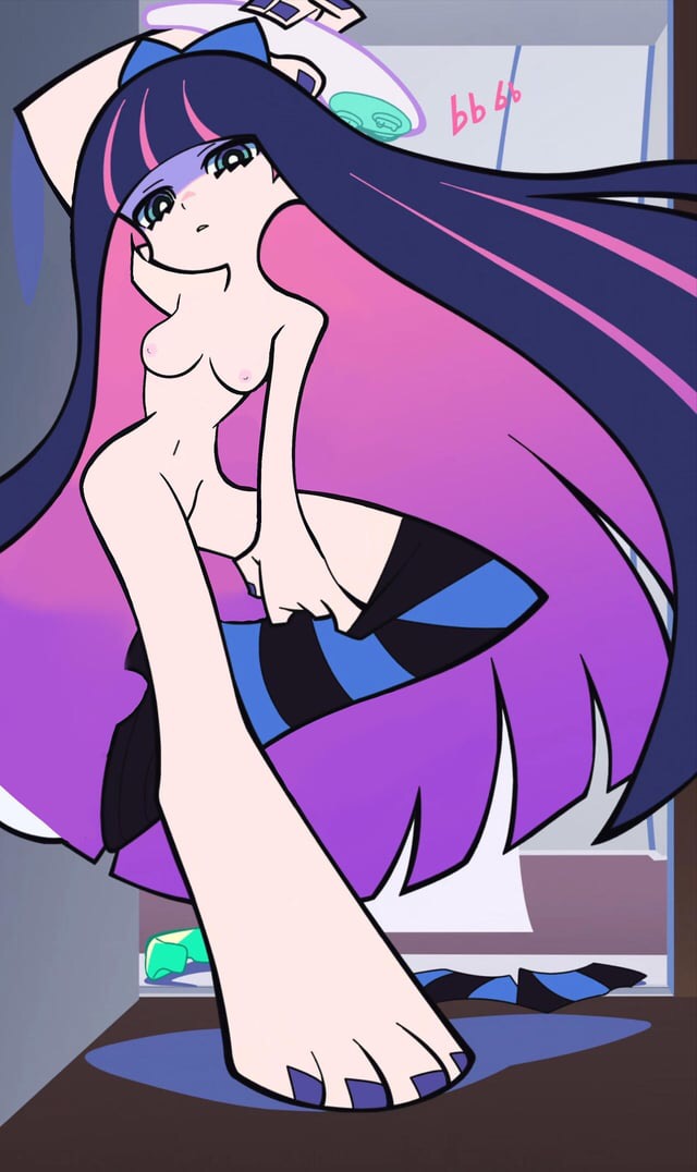 accurate art style, breasts, canonical scene, casual, completely naked, completely naked female, completely nude, completely nude female, female, human, naked, new panty & stocking with garterbelt, nipples, nude, nude edit, nude filter, pale skin, panty & stocking with garterbelt, stocking anarchy