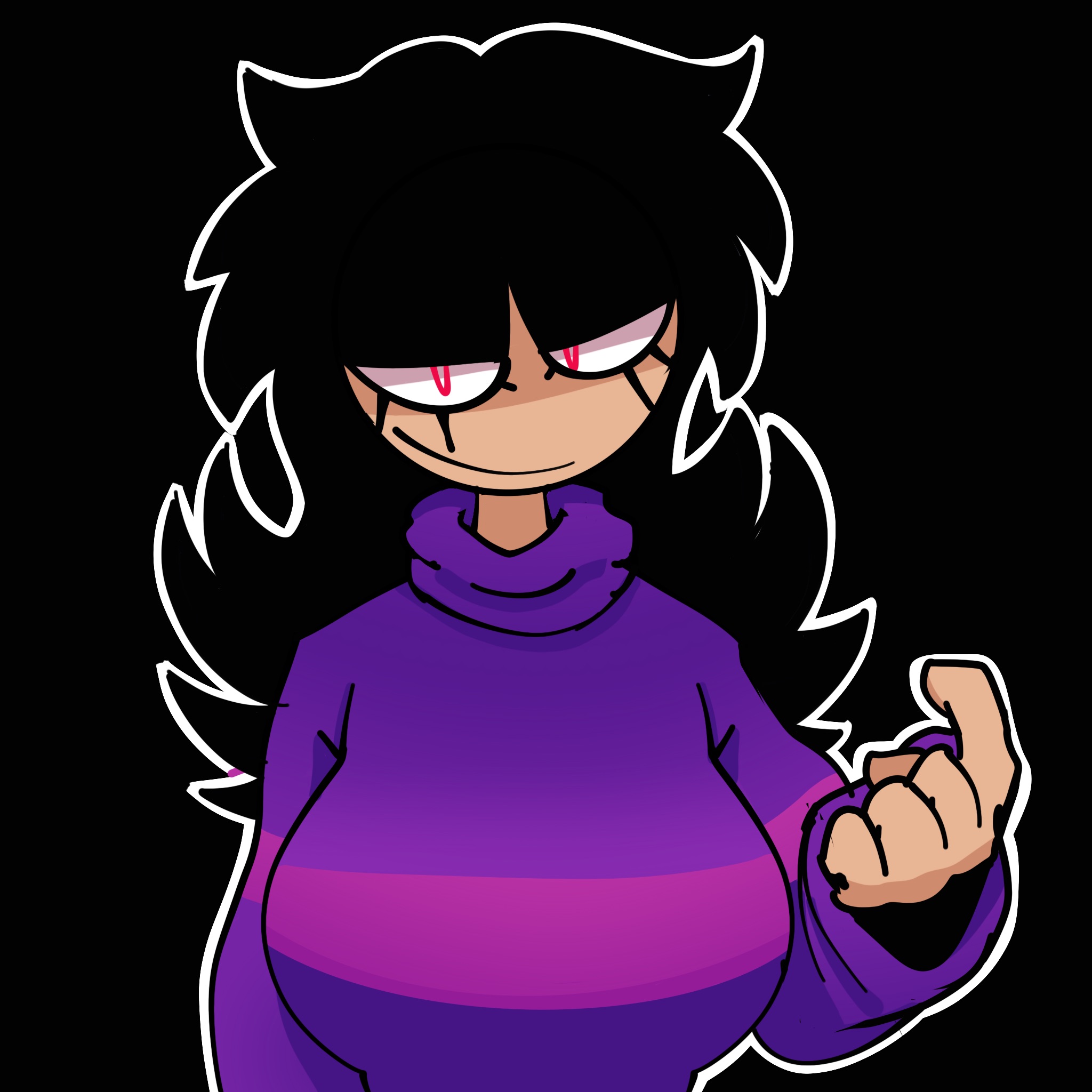 2d (artwork), big breasts, black hair, breasts, clothed, female, female only, jaysonguzman567, needlemouse (series), red eyes, sarah henderson (needlemouse), solo, solo female