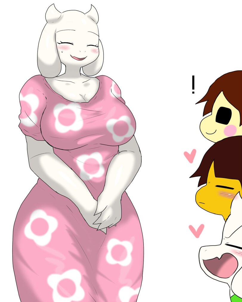 !, 1girls, 2d, 3boys, anthro, asriel dreemurr, blush, breasts, chara, chara (demon face), closed eyes, enigi09, female, flower, frisk, goat, goat ears, goat horns, hair, heart, human, humanoid, male, male chara, male frisk, open mouth, toriel, undertale, undertale (series)