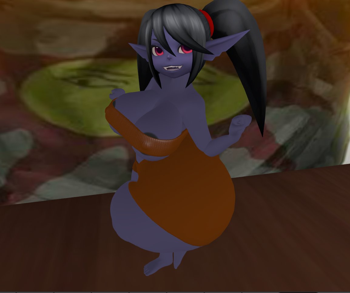 big_ass big_breasts big_butt big_hips breasts brown_legwear bubble_butt fangs fat_ass female huge_ass huge_butt huge_hips hyper hyper_ass hyper_butt imp looking_at_viewer pose purple_skin red_eyes second_life shortstack shortstacked smile tagme thick_ass thick_thighs twintails ubel_(zer0264) zer0264