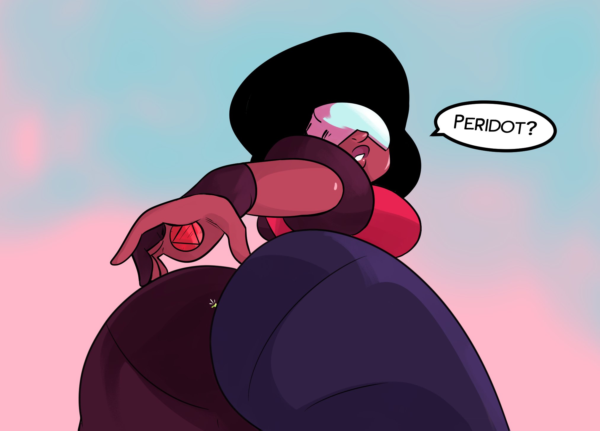 ass, big ass, bubble ass, bubble butt, cartoon network, female, garnet (steven universe), gem (species), giantess, macro, micro, slugman (artist), steven universe, thighs