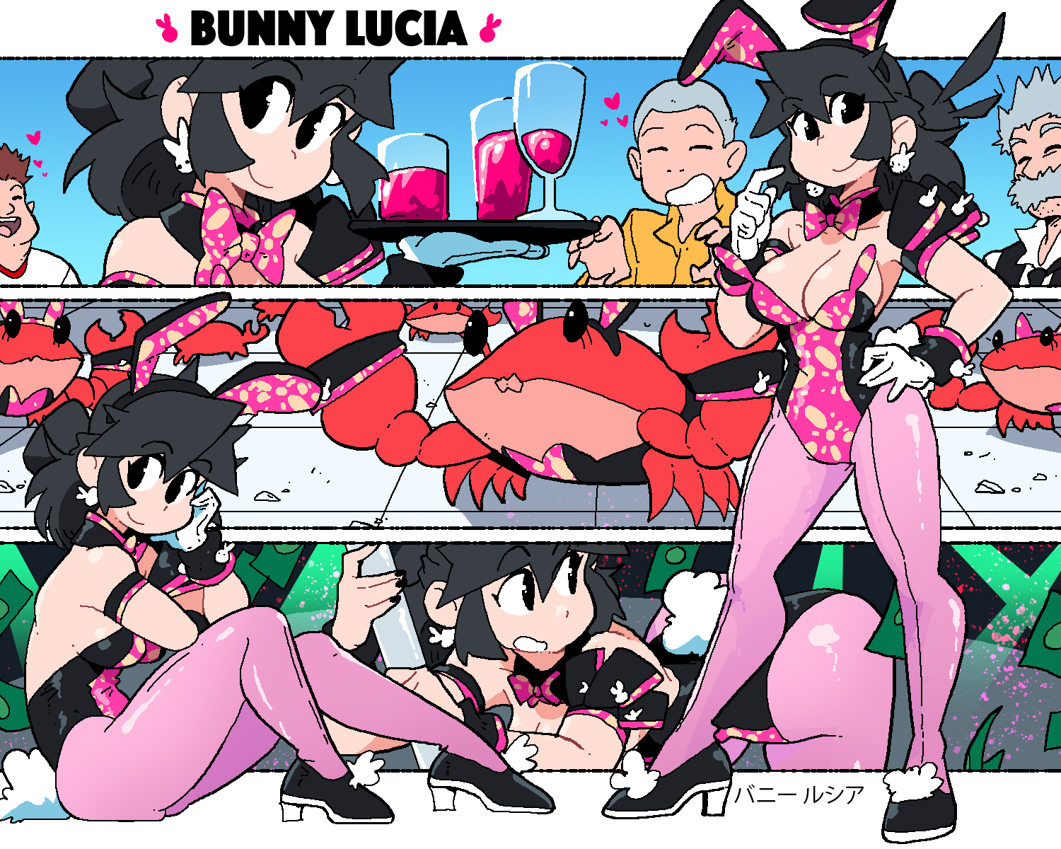 big breasts, breasts, bunnysuit, crab, female, lucia (scott malin), scott malin, tagme