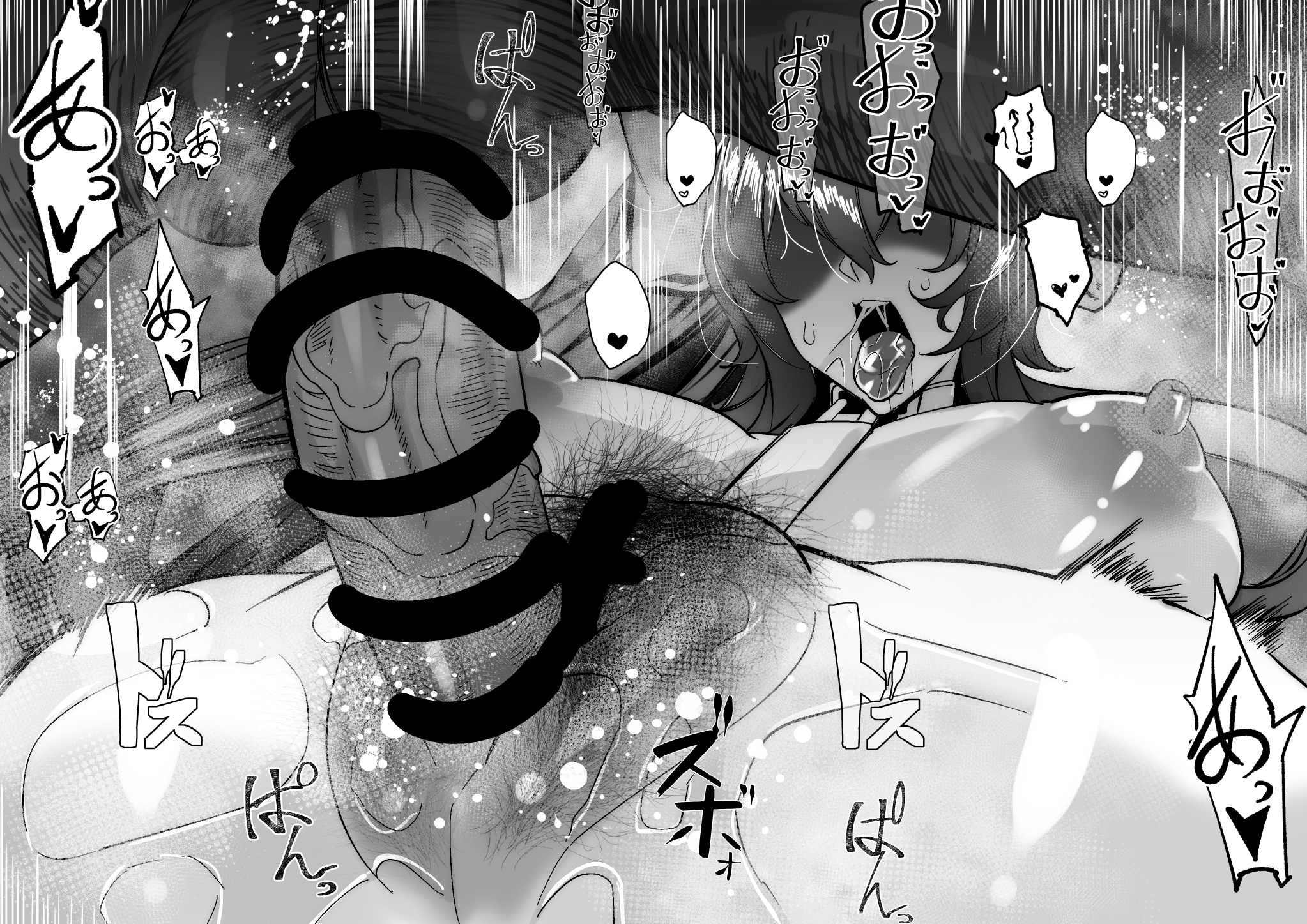 1boy, 1girls, ahe gao, ass, big ass, big breasts, blazblue, breasts, female, mai natsume, male, mating press, motion lines, mr.way, nipples, penis, pussy, sex, straight, tongue, tongue out, veins, veiny penis