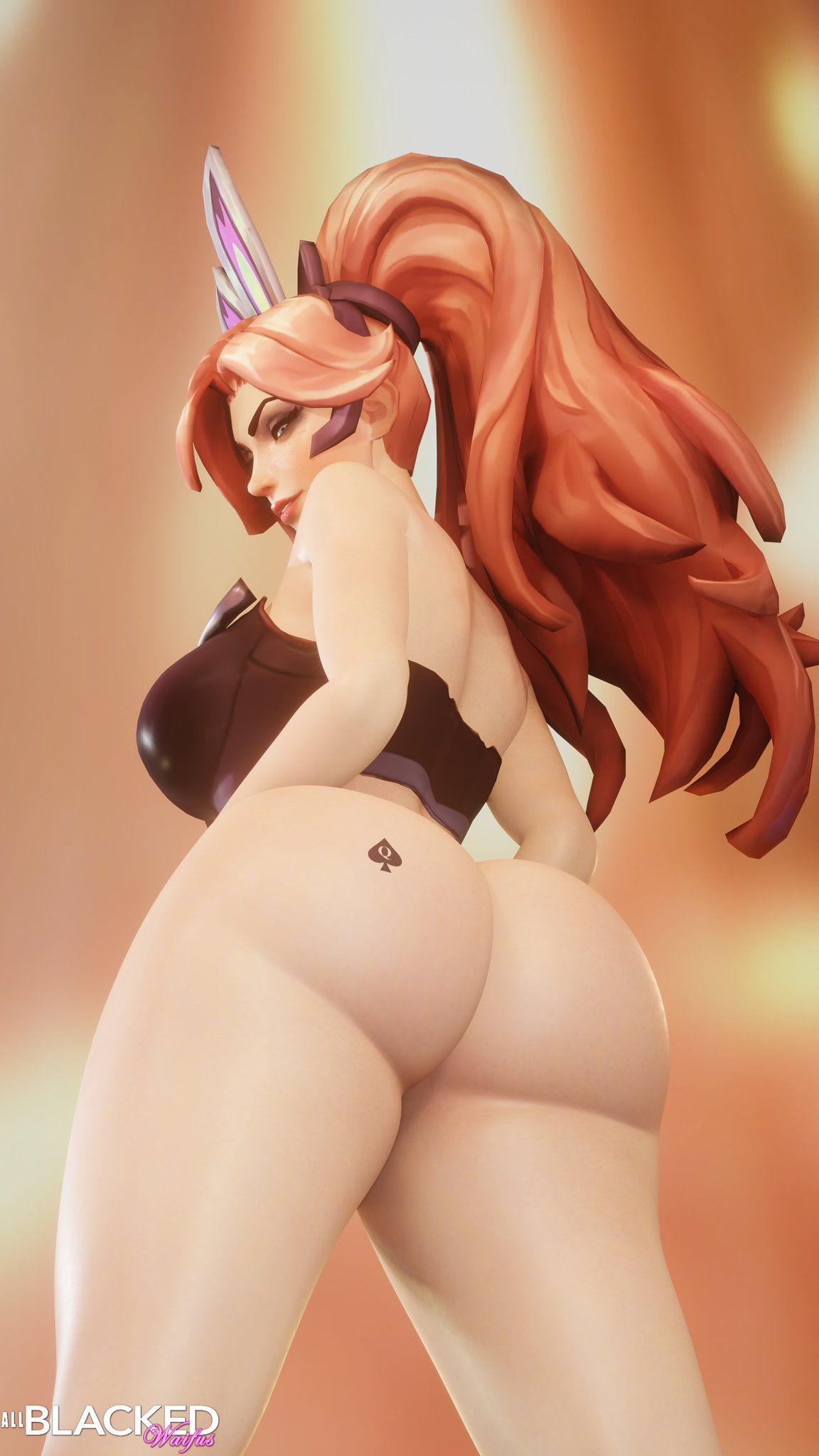 3d allblacked3d anima_squad_series ass ass_focus ass_shot battle_bunny_miss_fortune battle_bunny_series big_ass big_breasts big_butt bimbo bubble_ass bubble_butt bunny_ears bunny_girl busty curvaceous curvy curvy_body curvy_female curvy_figure dat_ass female huge_ass huge_breasts huge_butt human large_ass large_breasts league_of_legends looking_at_viewer looking_back miss_fortune nude pale_skin playboy_bunny queen_of_spades red_hair sexually_suggestive smile smiling smiling_at_viewer smirk solo tattoo tattoo_on_butt tattoos thick thick_ass thick_legs thick_thighs thighs waist