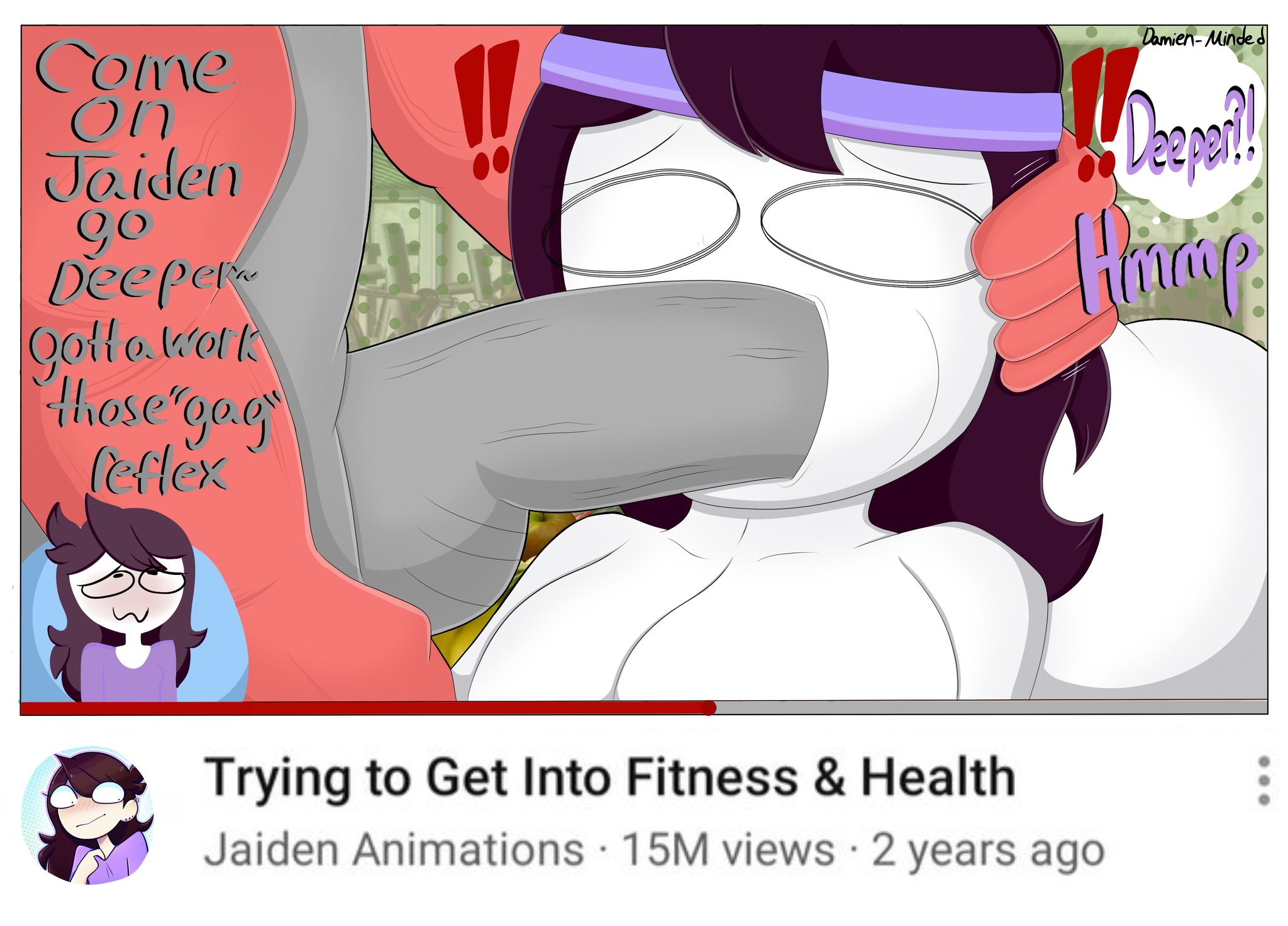 blowjob, damienminded, female, fitness dick in your mouth, hand on head, huge cock, jaiden, jaiden animations, male, penis, tagme, youtube, youtuber