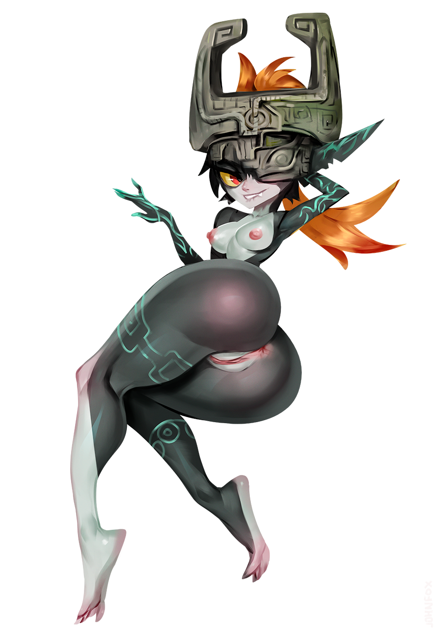 1girls, 2022, 2d, anus, areola, areolae, arms behind head, ass, ass focus, big ass, biting lip, black body, black pupils, blush, blushing, bottom heavy, breasts, completely nude, completely nude female, digital media (artwork), fangs, feet, female, female only, headpiece, helmet, huge ass, humanoid, imp, imp midna, johnfoxart, large ass, long hair, lying, markings, midna, naked, nintendo, nipples, nude, nude female, orange hair, pointy ears, pussy, red eyes, shortstack, small breasts, smile, smiling at viewer, solo, solo female, tagme, teetg, the legend of zelda, thick ass, thick thighs, thighs, twilight princess, white background, wide hips, yellow sclera