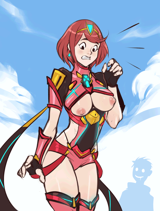 1girls, animated, areolae, breasts, female, izra, nintendo, nipples, nude, pyra, rex (xenoblade), solo focus, xenoblade (series), xenoblade chronicles 2
