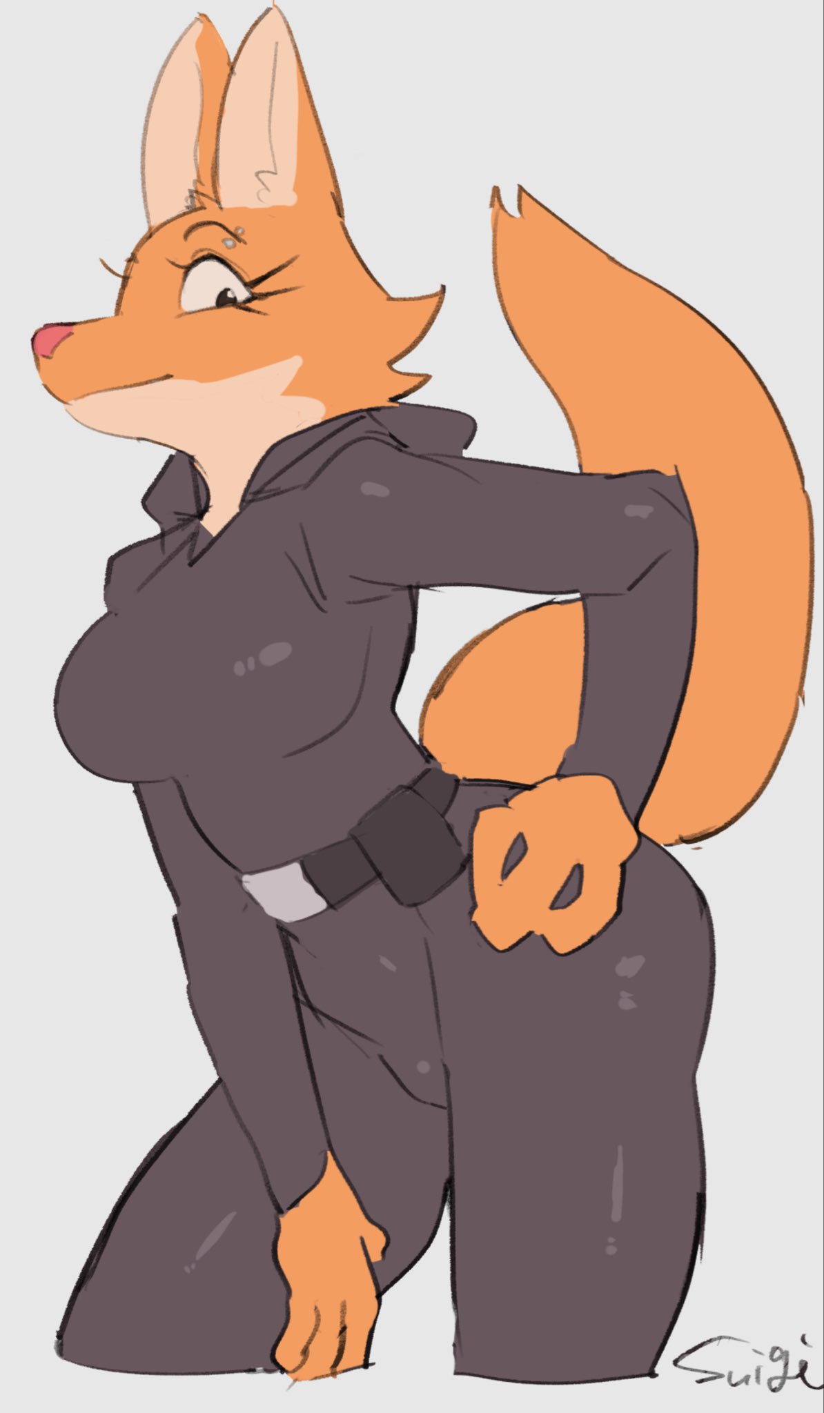 1girls 2023 anthro big_breasts bodysuit breasts clothed clothing crimson_paw diane_foxington dreamworks female female_focus female_only fox fur furry furry_only looking_at_viewer orange_fur signature solo sususuigi tail the_bad_guys thighs