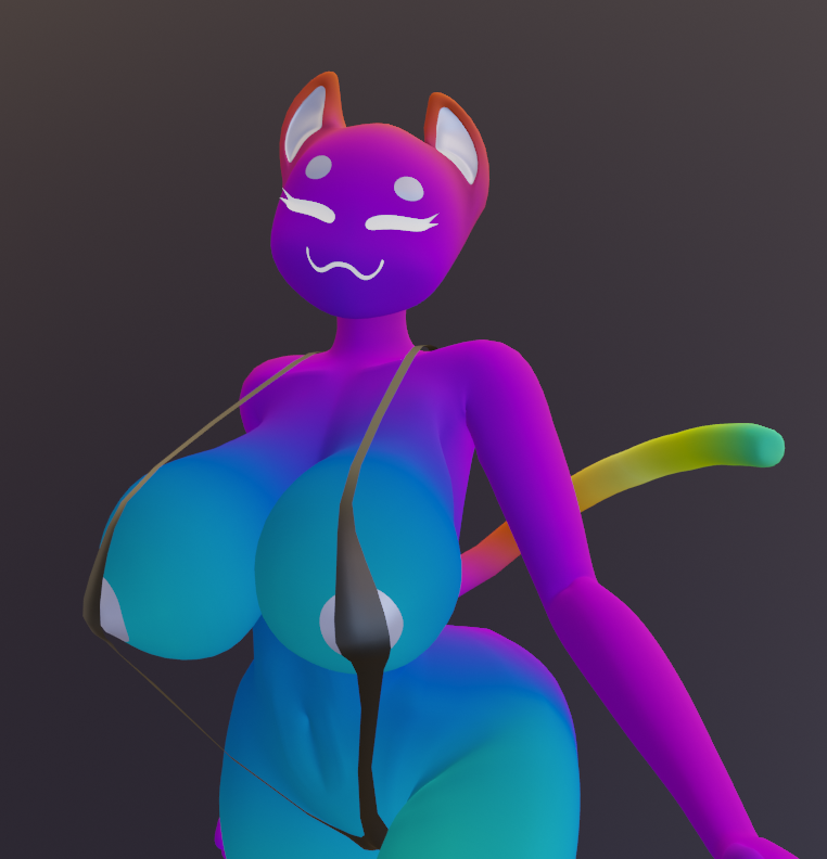 3d_(artwork) big_nipples catgirl huge_ass huge_breasts jeanahelver model modeling rainbow rainbow_(sadflowerhappy) sadflowerhappy sfhrender