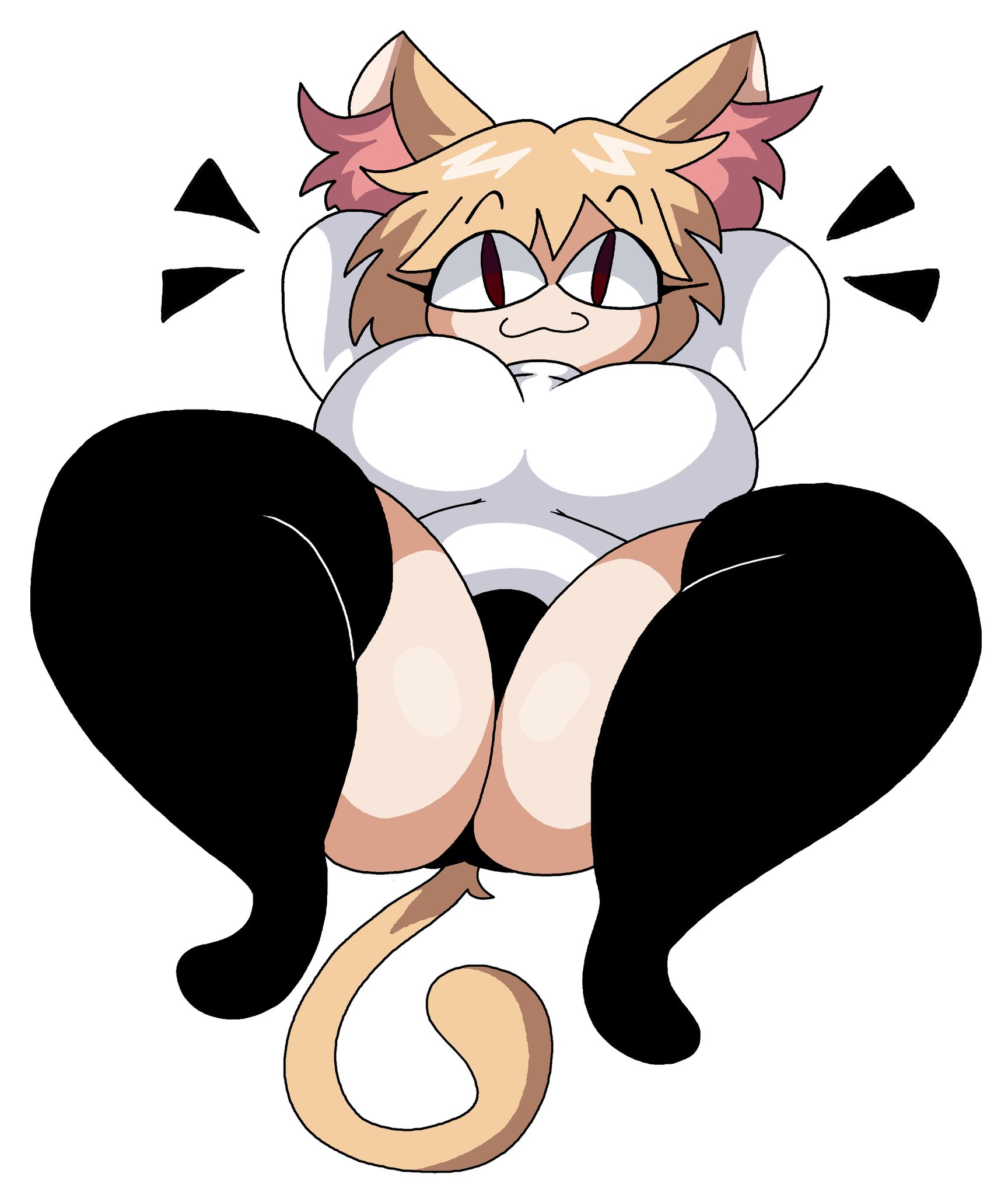 :3, 1girls, 2d, animal ears, big breasts, black legwear, black panties, black thighhighs, breasts, cat ears, dork boi, ear fluff, female, female only, legwear, lewd dorky, melty blood, neco-arc, panties, smile, solo, tagme, tail, thick thighs, thighhighs, thighs, tsukihime, type-moon, voluptuous, white background