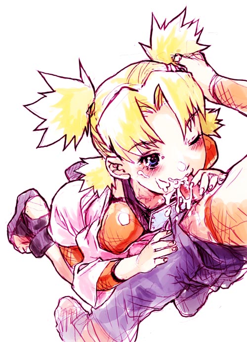 color_sketch cum deepthroat fellatio female human male naruto nekomata_naomi nekomataya oral penis quad_tails straight straight_hair temari uncensored young