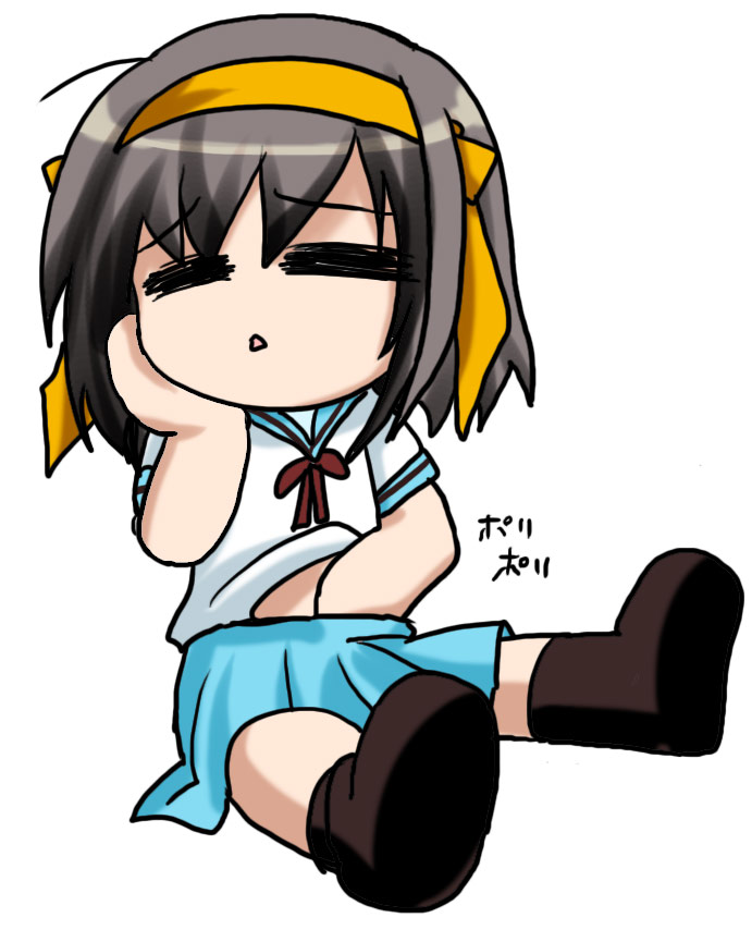 brown_hair chibi female female_only human masturbation namamo_nanase short_hair solo suzumiya_haruhi suzumiya_haruhi_no_yuuutsu tomoeda