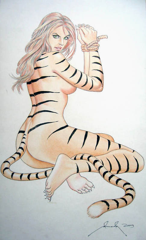 1girls 2009 artist_request avengers female female_only marvel nude solo tagme tail tiger_stripes tigra