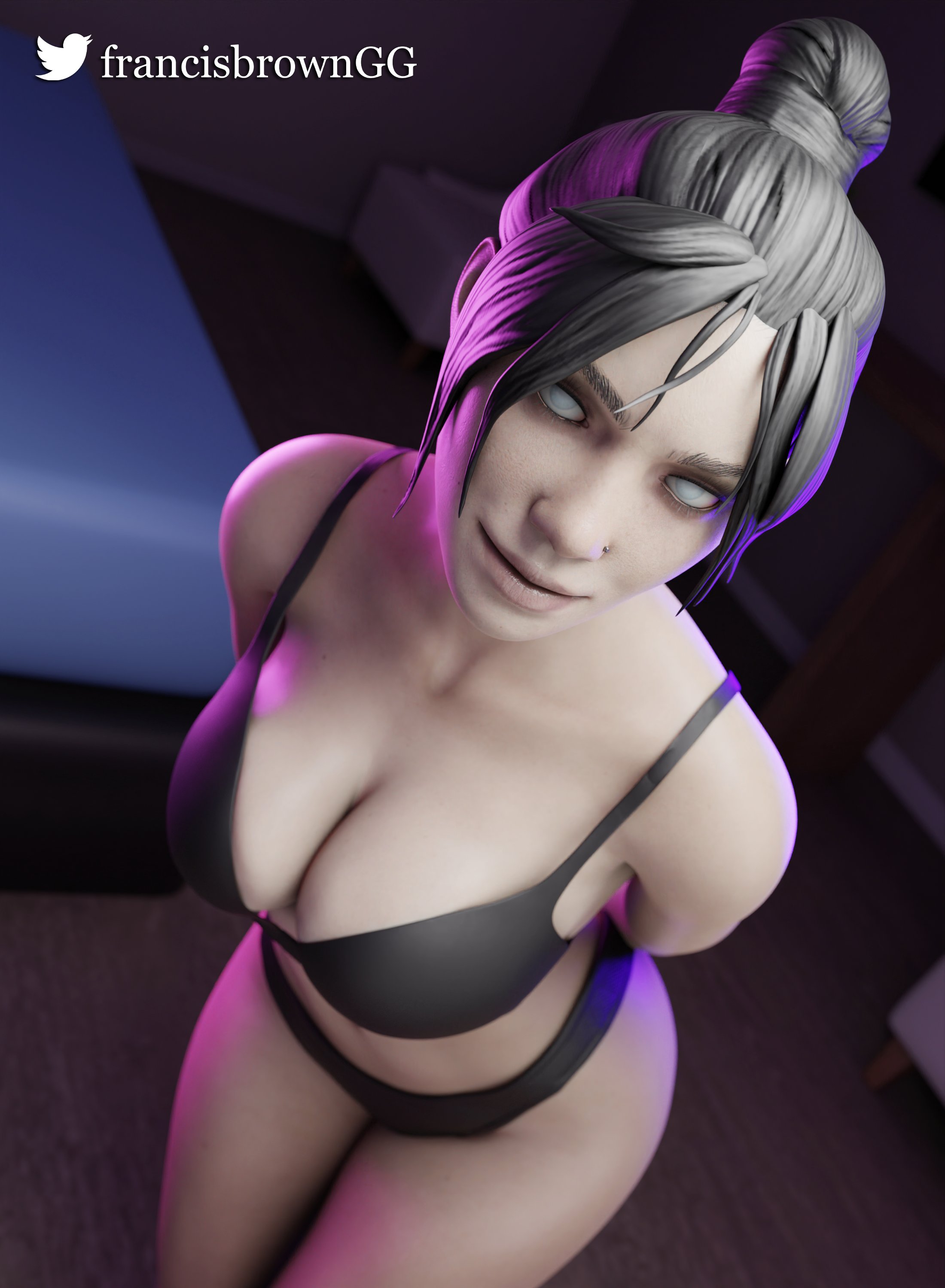 1girls, 3d, apex legends, big breasts, blender, breasts, female, female only, francis brown, large breasts, solo, wraith (apex legends)