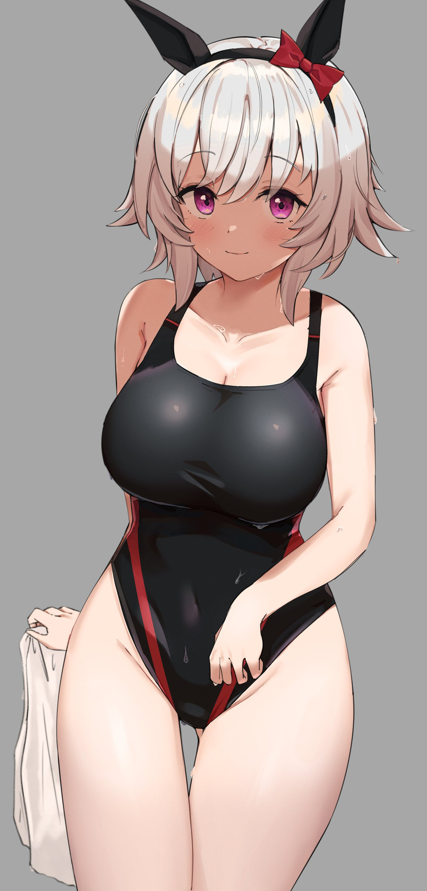 curren chan (umamusume), ear, female, horse girl, swimsuit, tail, umamusume