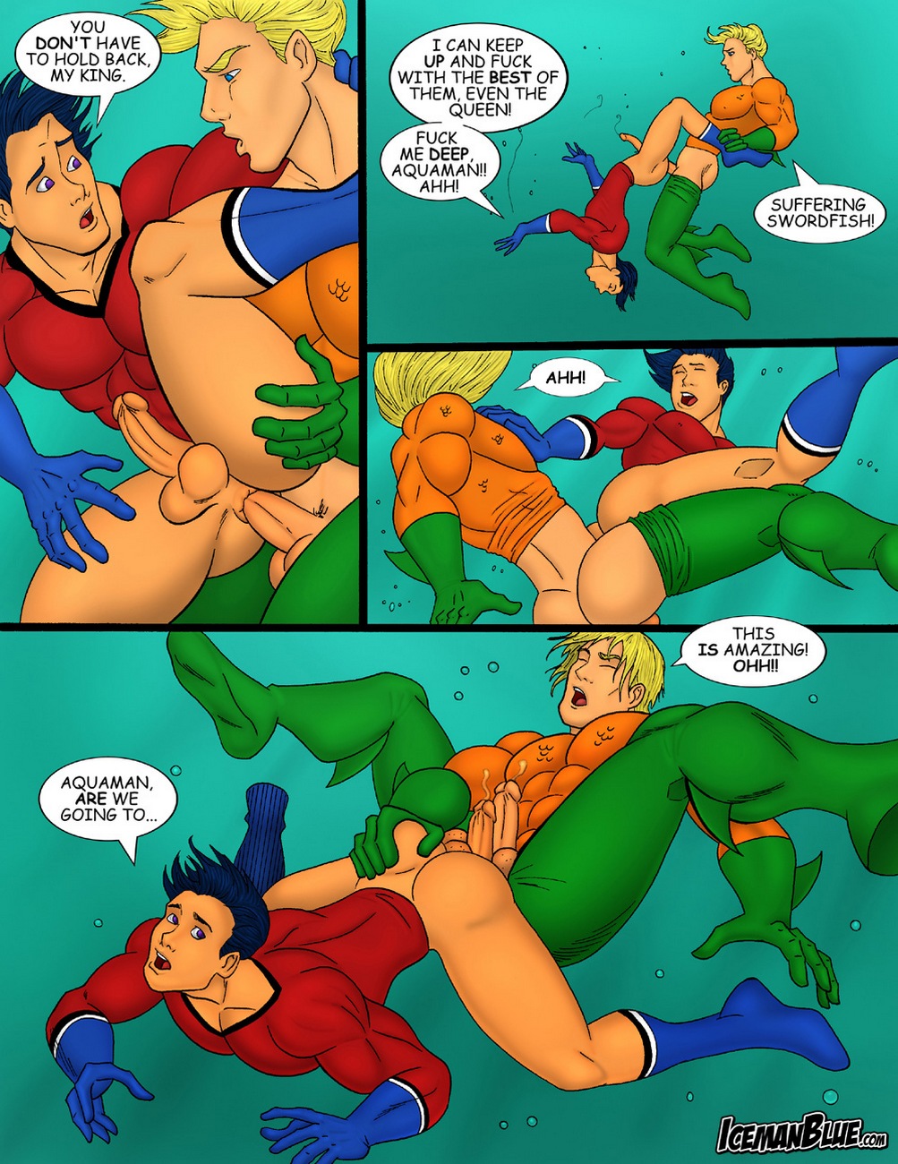 2boys aqualad aquaman aquaman_(series) arthur_curry ass big_ass black_hair blonde_hair blonde_hair boots dc dc_comics fit fit_male garth garth_bernstein gay gay_sex gloves icemanblue male male/male male_focus male_only sex superhero teen teen_boy tight_clothing yaoi