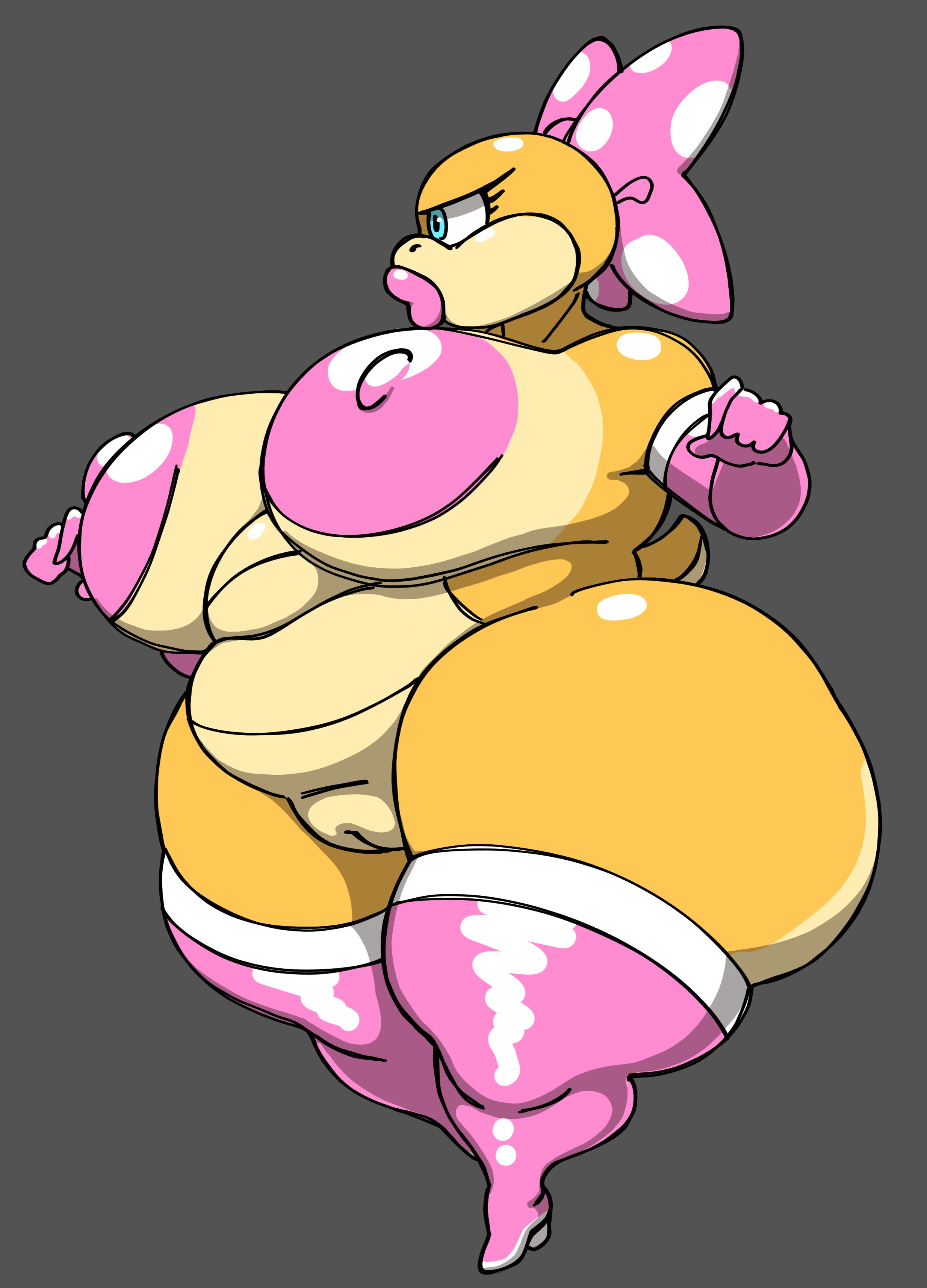 anthro, ass, ass bigger than head, bbw, big ass, big breasts, big butt, bimbo, breasts, breasts bigger than head, bubble ass, bubble butt, fat, fat ass, female, furry, furry female, huge ass, large breasts, mario (series), nintendo, nipples, nsfwoaf, scalie, scalie female, shortstack, thick thighs, wendy o. koopa, wide hips