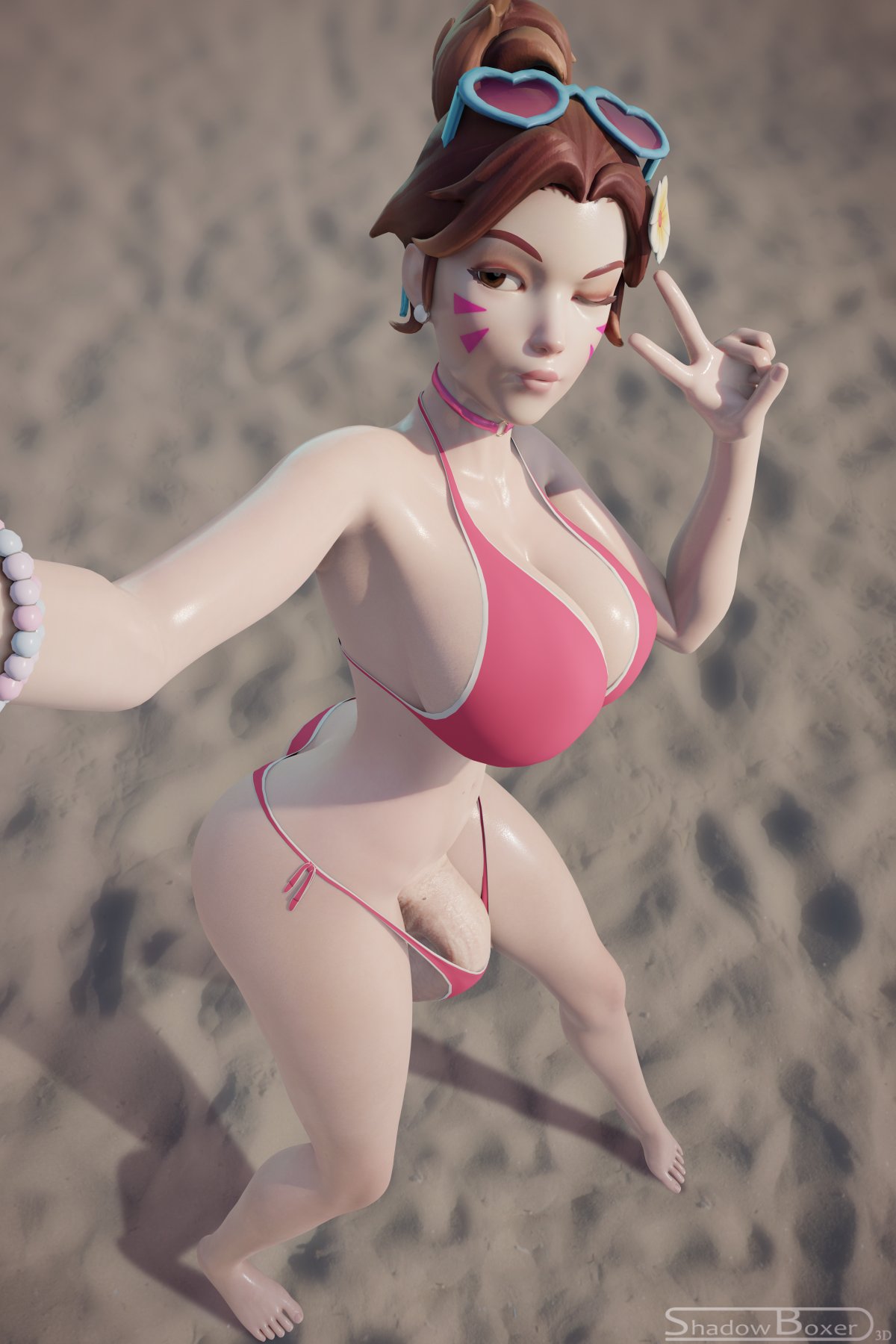1futa, 3d, ass, big ass, big breasts, big penis, breasts, bulge, d.va, futa only, futanari, huge ass, huge breasts, huge cock, intersex, overwatch, penis, shadowboxer, solo futa