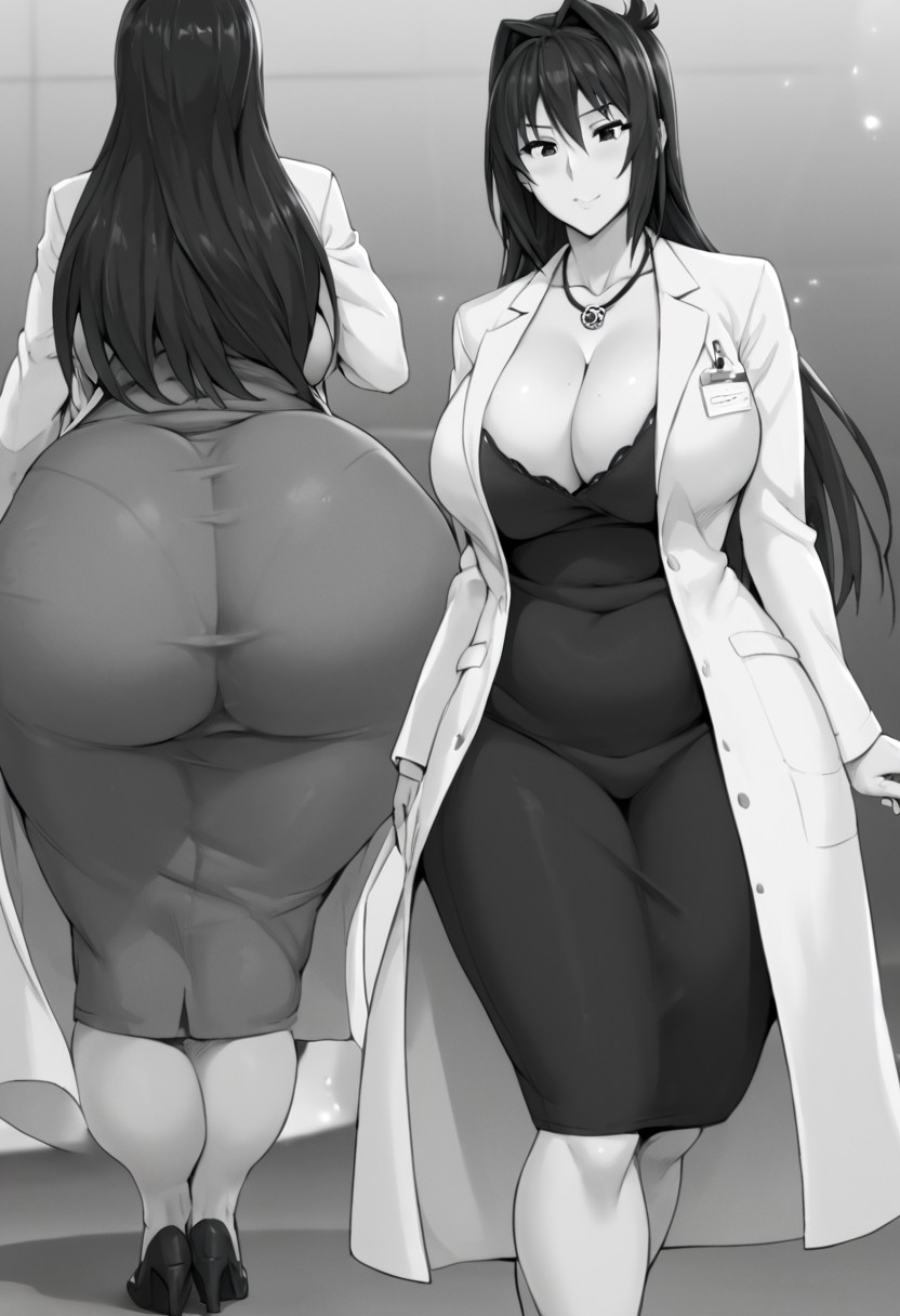 ai_generated ass_focus ass_grab bbw bbw_mom big_butt dat_ass doctor female_focus female_only heels highschool_of_the_dead huge_ass huge_asscheeks labcoat legs_apart multiple_views nurse plump_ass presenting_hindquarters round_butt shizuka_marikawa thick_thighs thighs_apart thunder_thighs thunderthighs