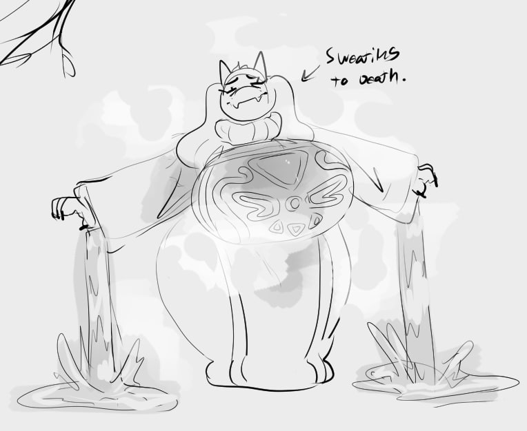 excessive_sweat huge_breasts numbersplus949 sweating toriel undertale wide_hips