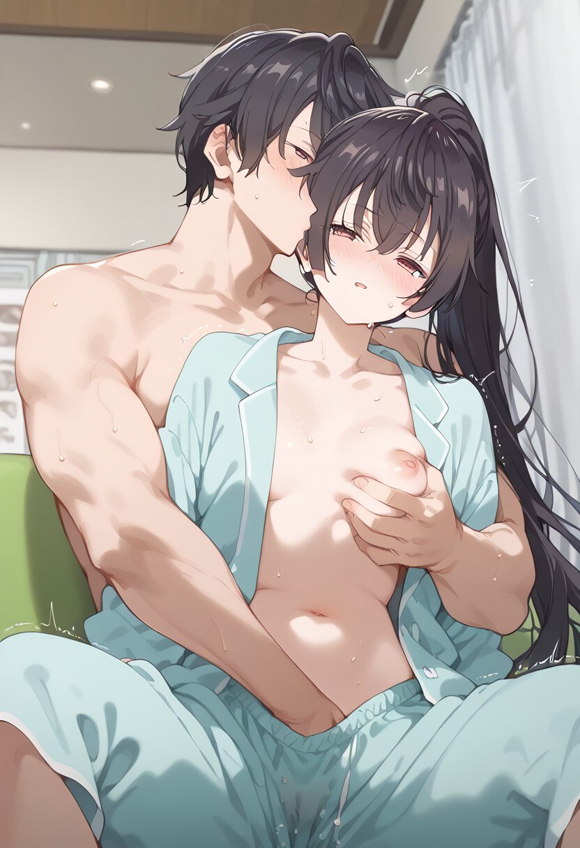 ai generated, breasts, female, fingering, fingering partner, kuze masachika, pussy, small breasts, suou yuki, tagme, tokidoki bosotto russian de dereru tonari no alya-san, vulva handjob
