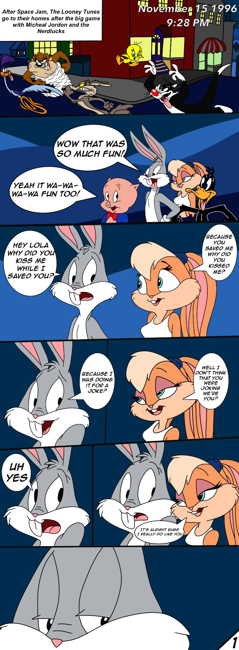 1boy 1boy1girl 1girls bugs_bunny bunny_boy bunny_girl comic comic_page daffy_duck lola_bunny looney_tunes porky_pig rabbit road_runner_(looney_tunes) space_jam sylvester taz_(looney_tunes) tweety_bird warner_brothers wile_e._coyote