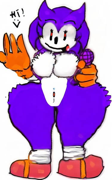 1girls anthro big_breasts big_hips breasts female female_anthro female_only friday_night_funkin friday_night_funkin_mod gloves hedgehog hedgehog_girl hedgehog_humanoid hips looking_at_viewer microphone needlemouse_(character) needlemouse_(series) orange_gloves purple_fur red_sclera sarah_henderson_(needlemouse) shoes smile smiling smiling_at_viewer text