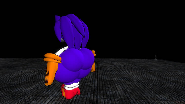 1girls 3d 3d_model anthro ass back_view big_ass big_butt big_hips female female_anthro female_only gloves hedgehog hedgehog_girl hedgehog_humanoid hips needlemouse_(character) needlemouse_(series) orange_gloves purple_background sarah_henderson_(needlemouse) shoes standing