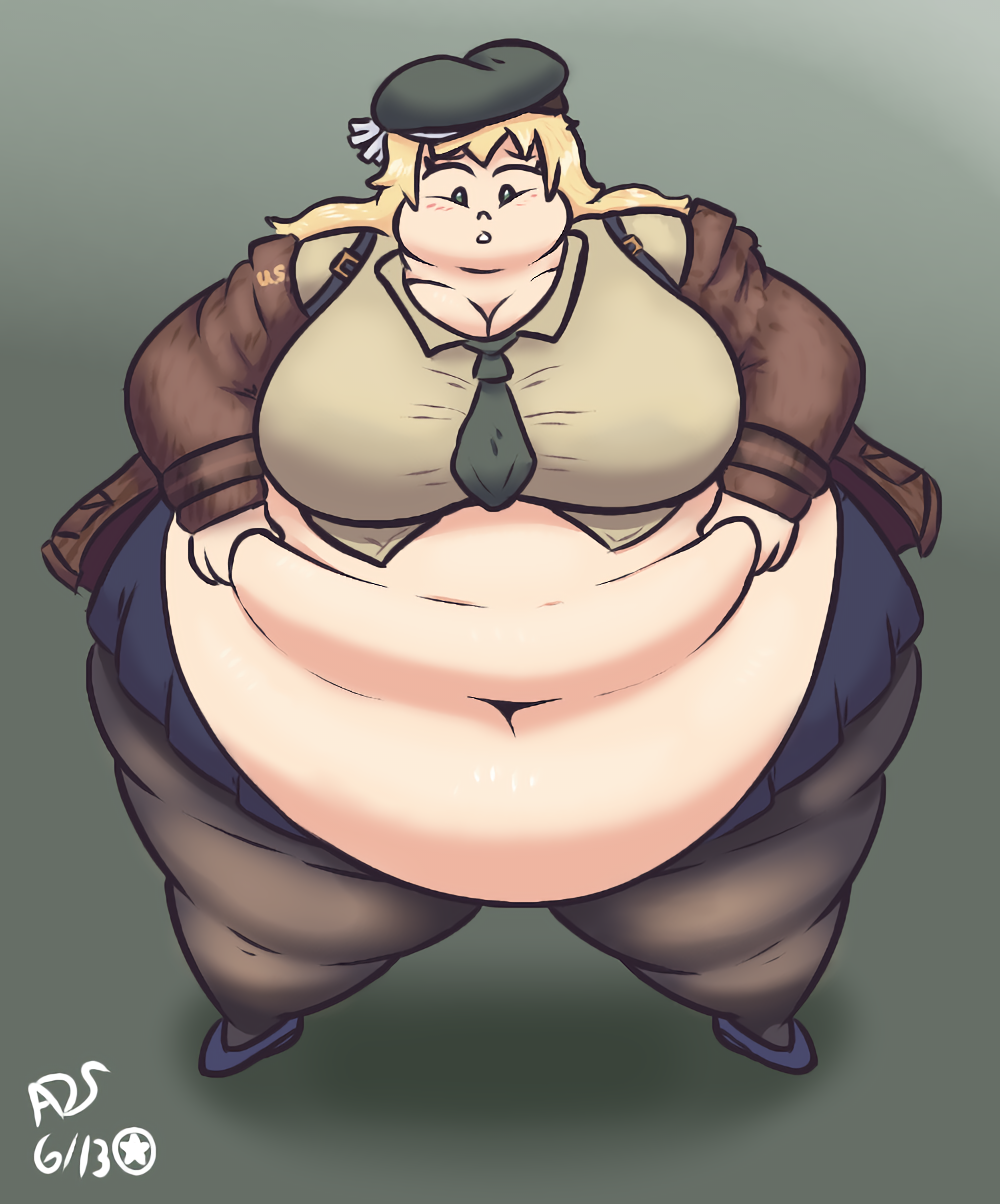 atlasdoesstuff bbw fat holding_belly m1_garand_(girls'_frontline) overweight pantyhose ssbbw