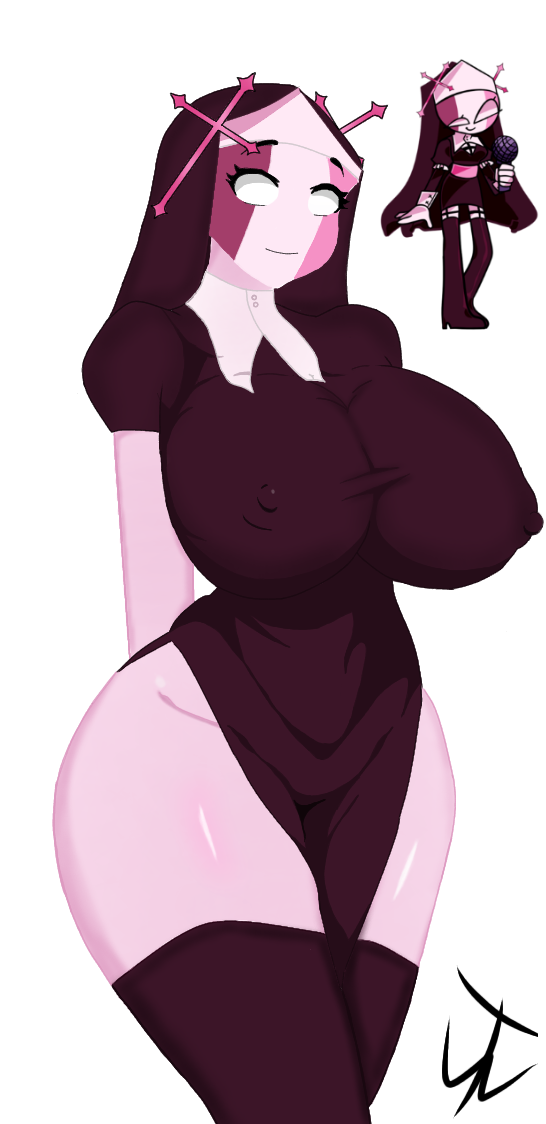 2021, ass, big breasts, breasts, female, female only, friday night funkin, looking at viewer, pink skin, sarvente (dokki.doodlez), sarvente (friday night funkin), standing, thick, thick ass, thick thighs, twcrash731