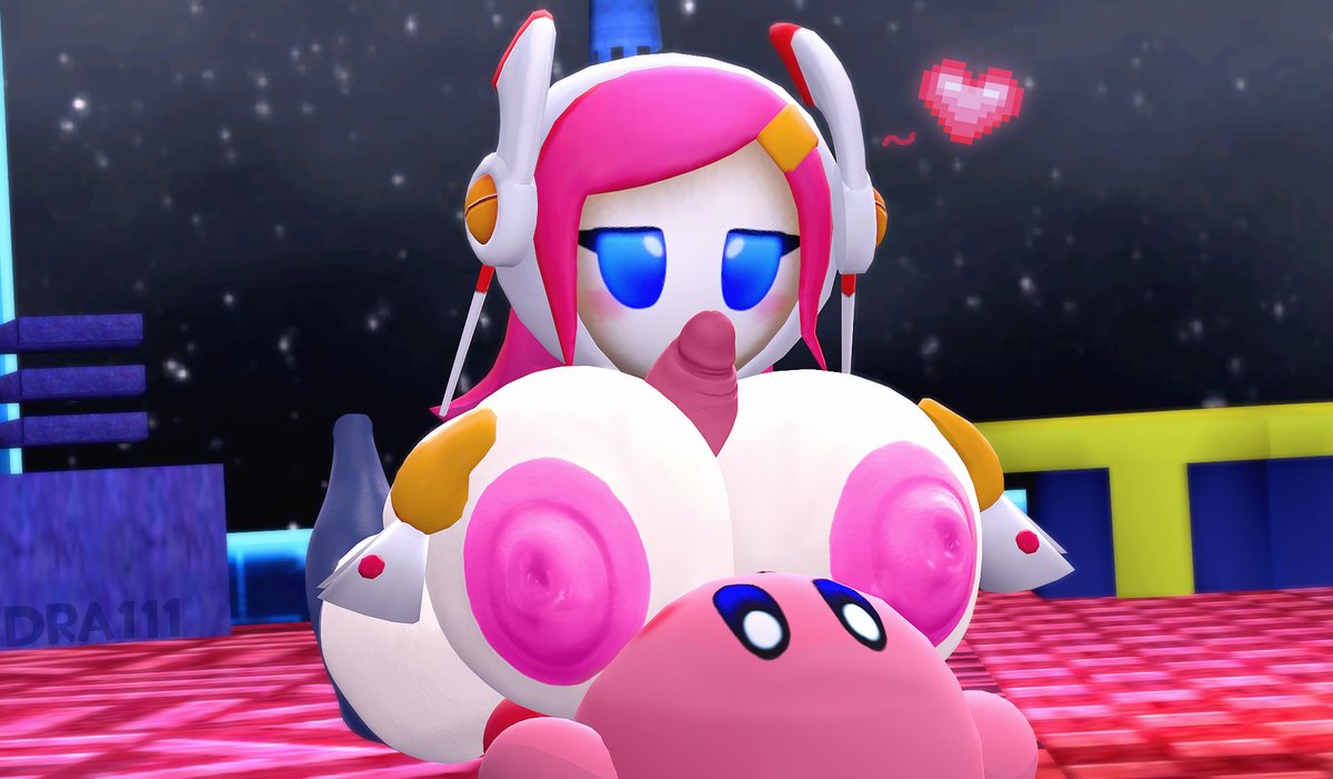3d, 3d (artwork), big breasts, big penis, blush, breasts, dra111 (artist), dragon316, female, heart, hyper ass, hyper breasts, kirby, kirby (series), kirby planet robobot, male, paizuri, penis, susanna patrya haltmann, susie (kirby)