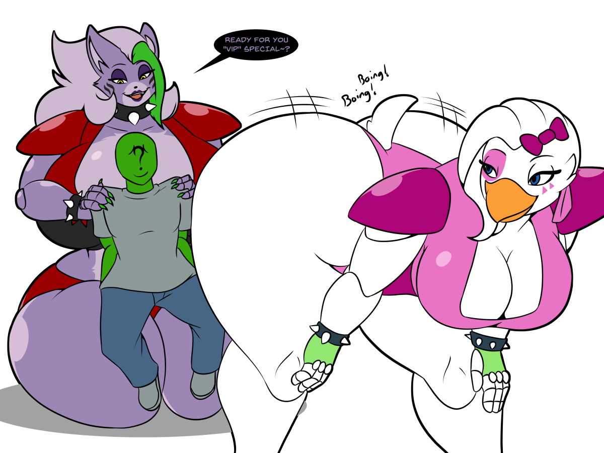 2022, 2d, 2d (artwork), 2d artwork, anon, ass, big ass, big breasts, breasts, bubble ass, bubble butt, female, five nights at freddy's, five nights at freddy's: security breach, fnaf, furry, glamrock chica (fnaf), huge ass, lunarartstudios (artist), roxanne wolf (fnaf), scottgames, steel wool studios, straight, tagme, twerking, white background, wolf