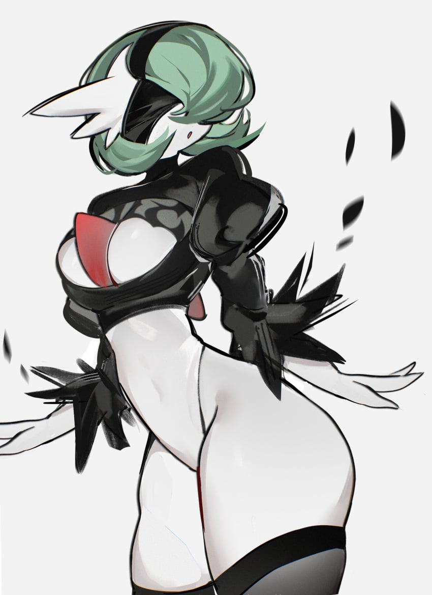 anthro, artist request, chunniwa, eyewear, female, gardevoir, gloves, legwear, leotard, nier (series), nier: automata, pokemon, pokemon (species), solo, source request, white body, yorha 2b (cosplay)
