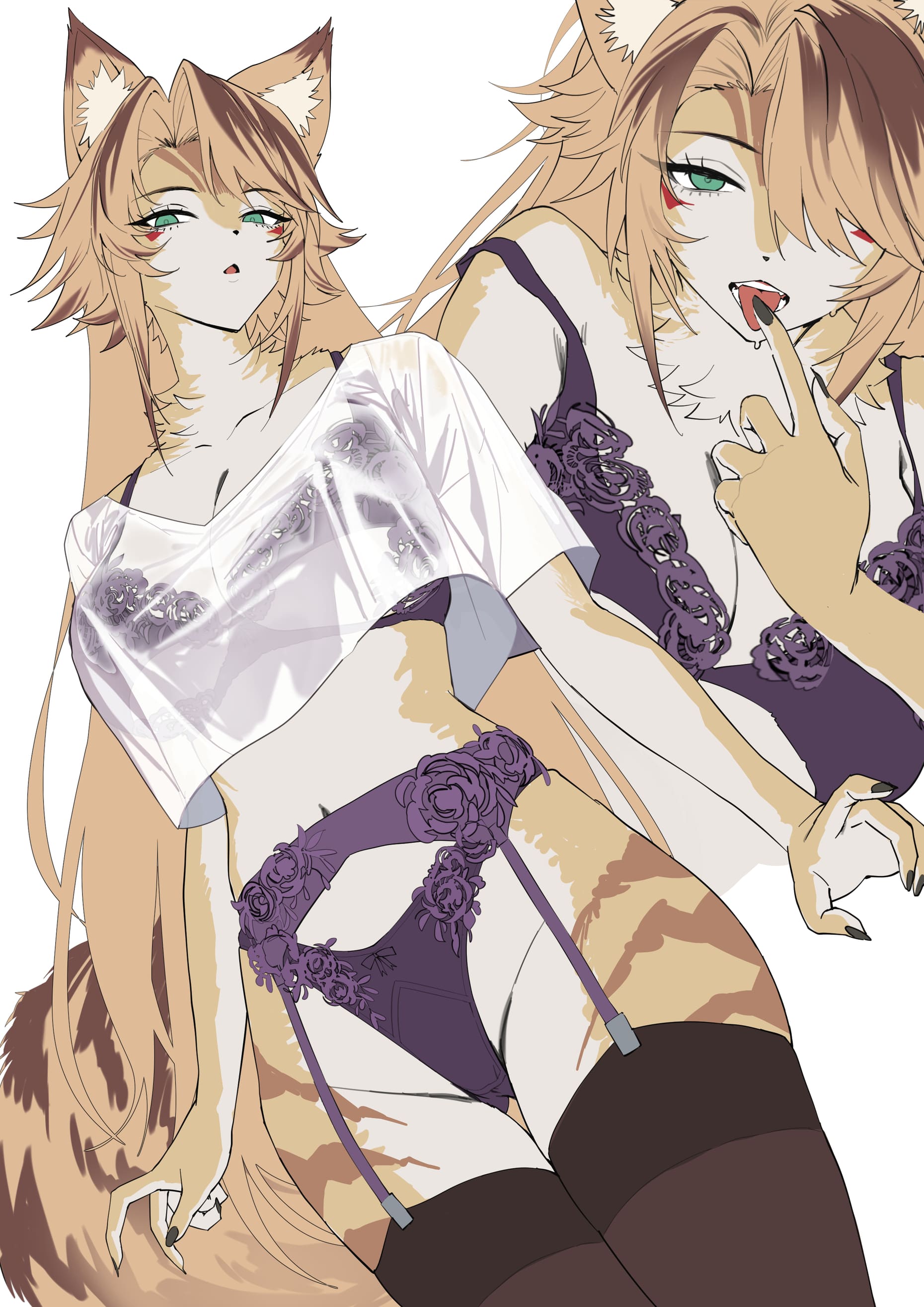 1girls, anthro, anus, ass, big ass, big breasts, big thighs, blush, bra, breasts, cat ears, cat girl, cat humanoid, cat tail, catgirl, female, female only, fur, furry, green eyes, hoyoverse, lingerie, lingerie bra, lingerie only, lingerie panties, looking at viewer, mihoyo, mihoyo technology (shanghai) co. ltd., multicolored fur, panties, pulchra fellini, salmon88, solo, thick thighs, thighs, white skin, yellow fur, zenless zone zero
