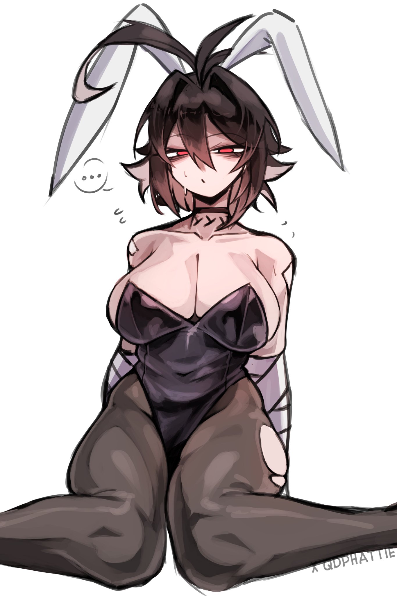 1girls, bunny ears, bunnysuit, phatie (artist), qdphatie, tagme