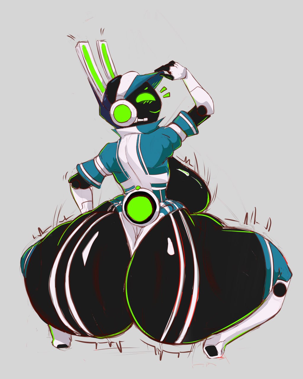 android, big ass, bunny girl, eskizznik, huge ass, hype ass, hyper, no humans, project turboblast, robot, tagme, tempo (project turboblast), twerking