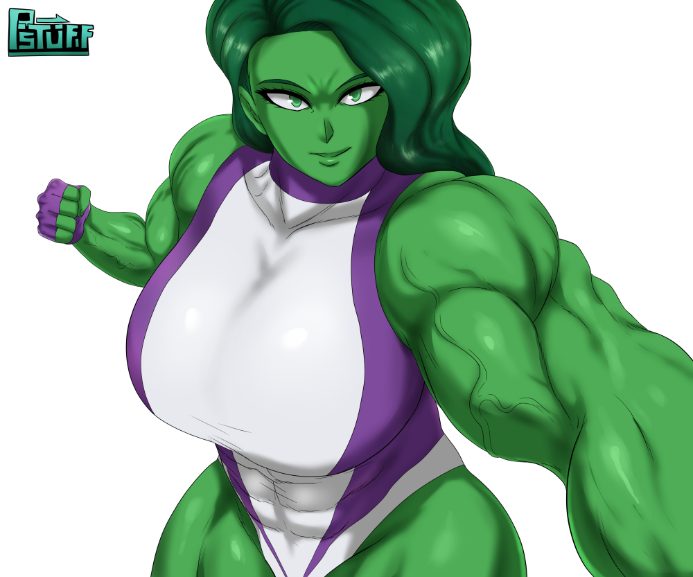 1girls abs artist_name big_breasts clothed female female_only giant_breasts green_body green_eyes green_hair green_skin highleg_leotard huge_breasts hulk_(series) leotard long_hair marvel marvel_comics muscles muscular muscular_female muscular_thighs pov psychostuff she-hulk solo submissive_pov tagme thick_thighs thunder_thighs veiny_muscles white_background