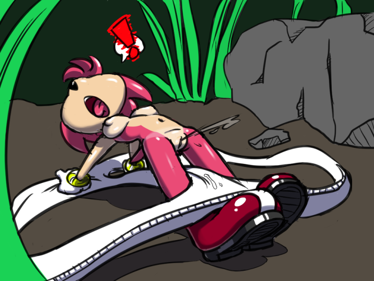 amy_rose anthro bracelet breasts color female female_ejaculation female_only fur furry gloves grass hedgehog hotred micro minigirl nipples nude panties pussy_ejaculation pussy_juice seikoseeley shrinking shrunken_woman solo sonic_(series) tagme vulva