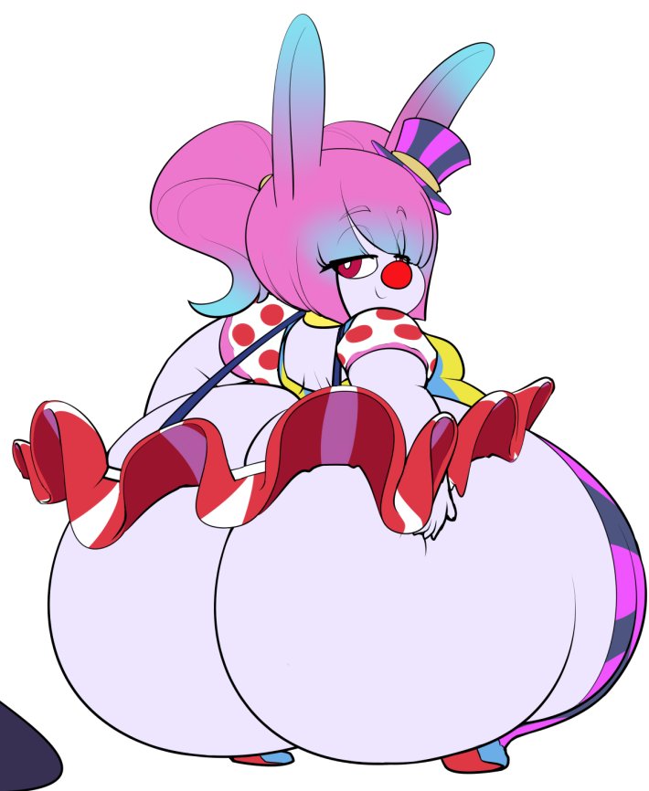 1girls, ass, ass cleavage, ass crack, big ass, bubble ass, bubble butt, butt crack, clown, clown girl, crouching, fat ass, female, female focus, female only, giant ass, huge ass, huge thighs, hyper, hyper ass, hyper thighs, imcoffeecakes, looking back at viewer, multicolored hair, prattagail, round ass, shortstack, smile, smiling, solo, squatting, thick ass, thick thighs, wide hips