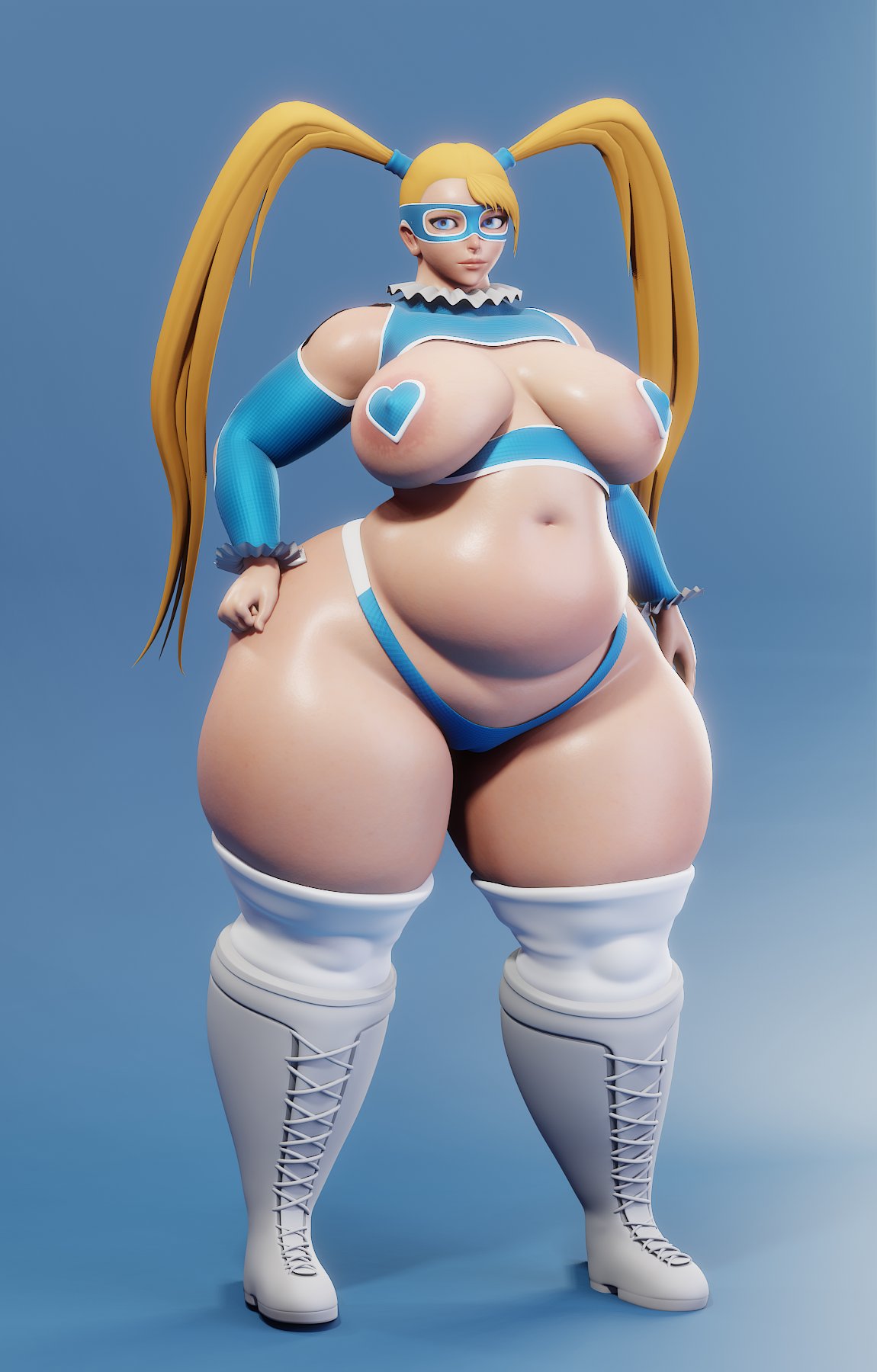 1girls 3d alternate_outfit alternate_version_available big_breasts blender blonde_hair bottom_heavy breasts busty capcom cghonk chubby curvy female female_only huge_ass large_breasts nipple_slip overweight overweight_female pasties plump rainbow_mika skimpy skimpy_clothes skimpy_outfit street_fighter thick_thighs thighhigh_boots thighhighs venus_body voluptuous wide_hips