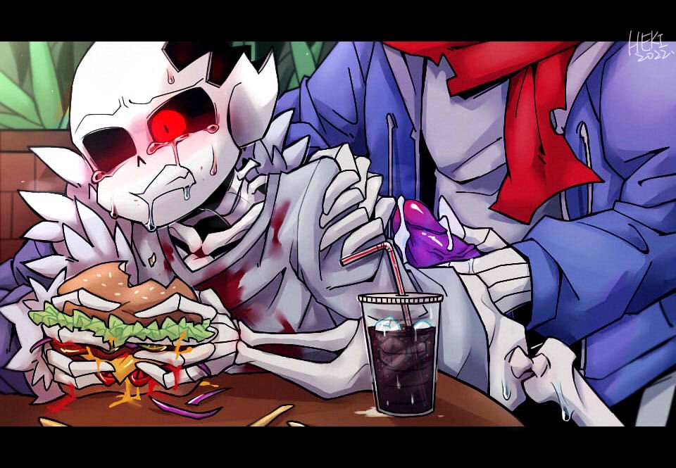 2boys 2d against_table alternate_universe bottomless burger casual_sex cum cumming drink drool drooling dust_sans dusttale dusttale_sans eating eating_food fan_character food gay heki_(artist) horror_sans horrortale humanoid male male_only sans sans_(dusttale) sans_au sanscest sex tagme tearing_up tears undertale_(series) undertale_au undertale_fanfiction