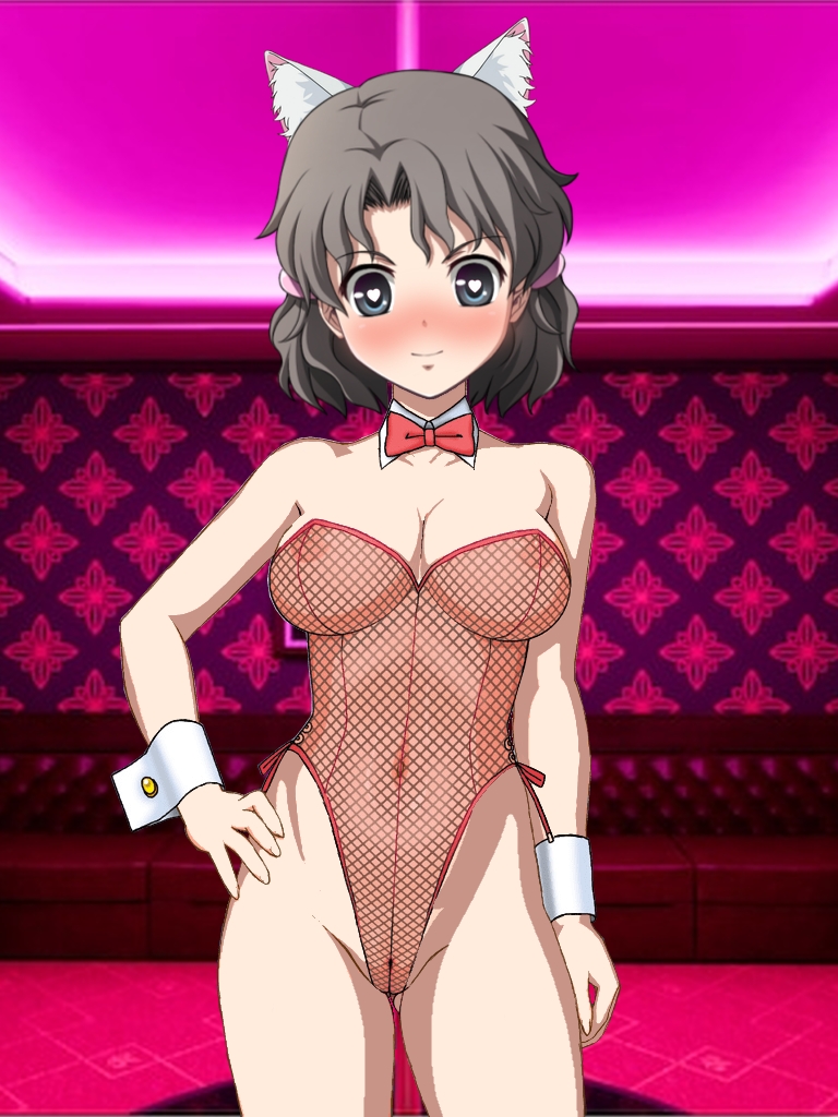 breasts cat_ears corpse_party heart-shaped_pupils mesh_leotard photoshop photoshop_(medium) pussy tagme yamamoto_mitsuki