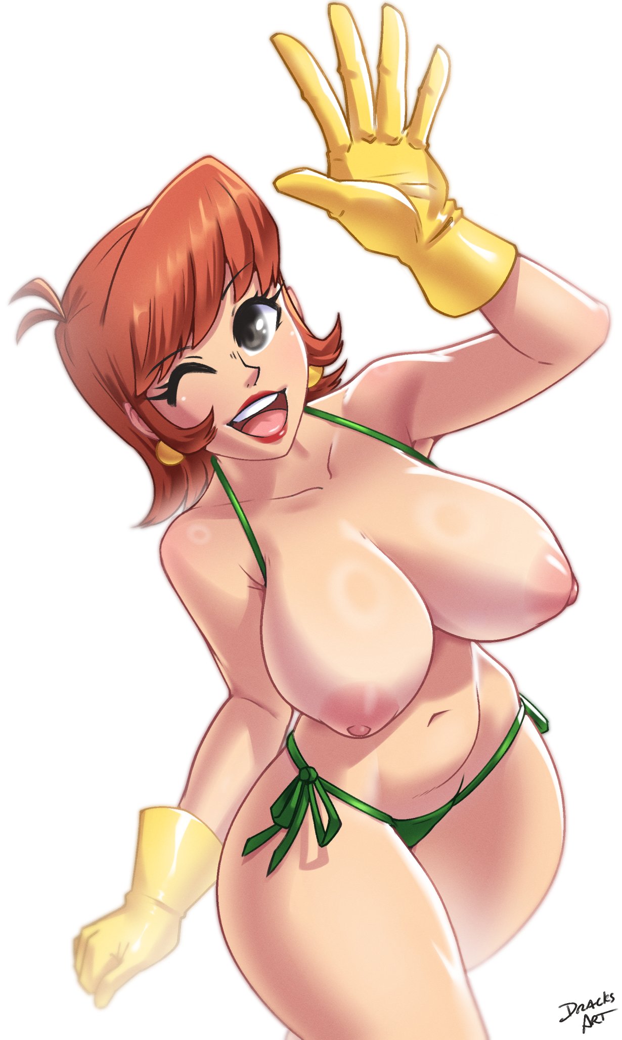 1girls big_breasts bikini cartoon_network dexter's_laboratory dexter's_mom dracksart female female_focus female_only high-angle_view huge_breasts light-skinned_female light_skin mature mature_female mature_woman milf mother red_hair tagme