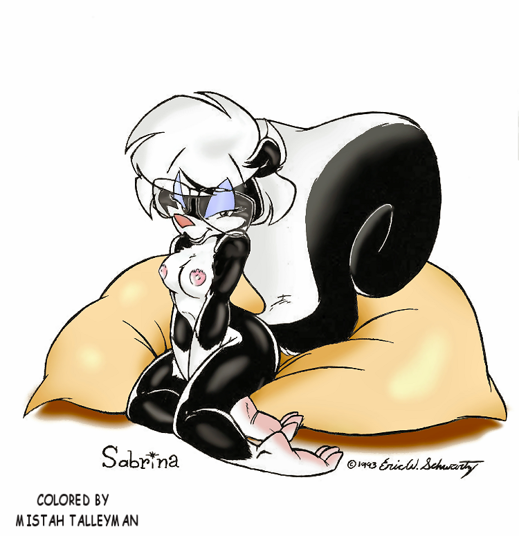 1990s 1993 20th_century anthro black_fur edit eric_schwartz female female_only fur furry mistah_talleyman nude sabrina_conrad sabrina_online short_hair sitting skunk solo tagme toony webcomic white_hair year