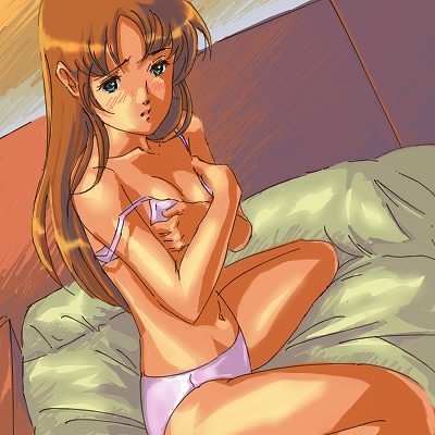 1girls artist_request bra breasts brown_hair female human large_breasts light-skinned_female light_skin lisa_hayes long_hair looking_at_viewer macross misa_hayase panties robotech shy solo straight_hair super_dimension_fortress_macross