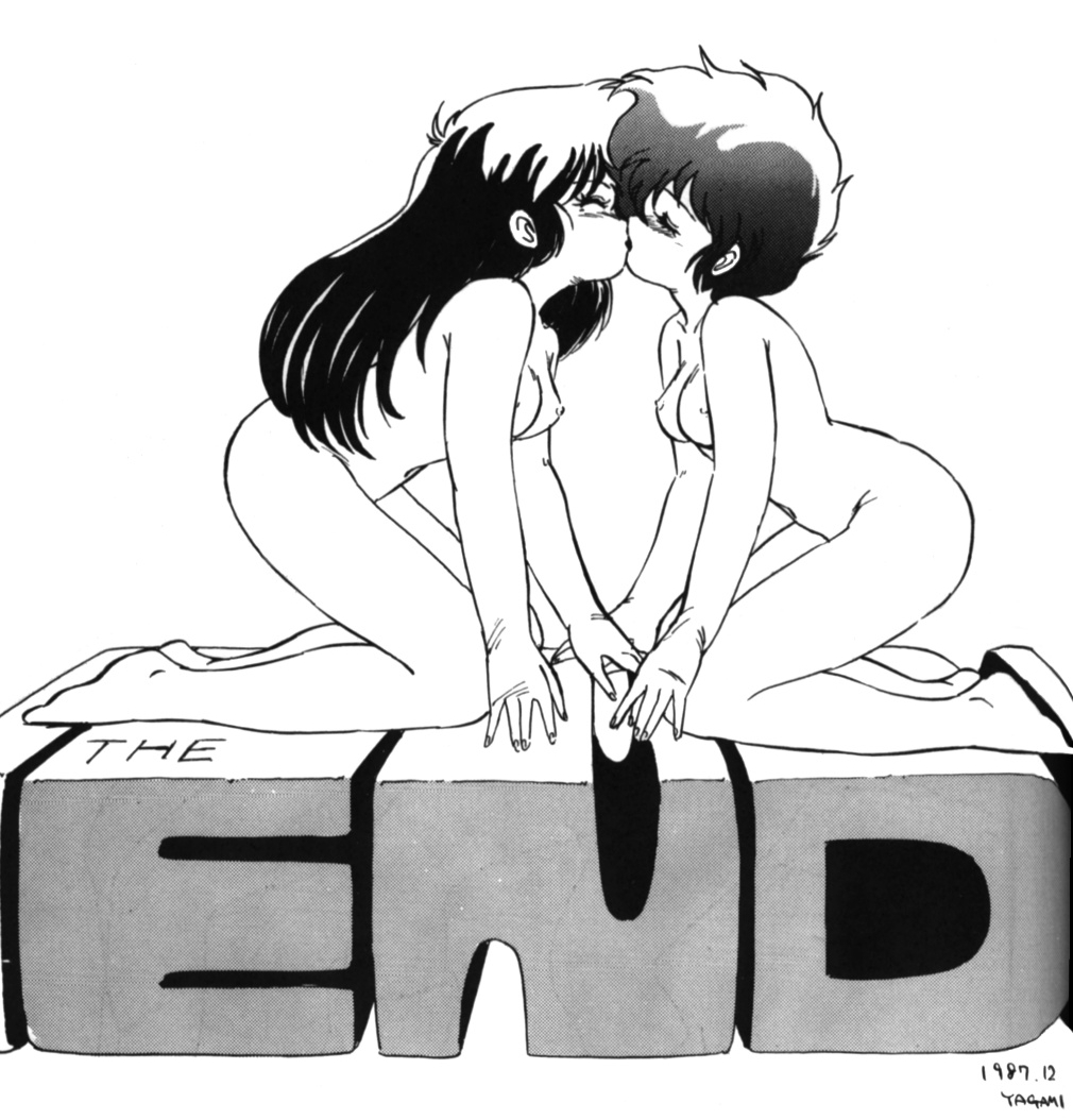 1980s 1987 2girls breasts curvaceous dirty_pair female greyscale headband human kei_(dirty_pair) ken_yagami large_breasts long_hair monochrome multiple_girls nipples short_hair straight_hair tagme tomboy yuri yuri_(dirty_pair)