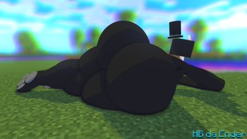 ass big_ass big_butt butt enderman femboy hbtheender huge_ass huge_butt lowres male_only minecraft original_character rosse_(stemingbunbun) top_hat