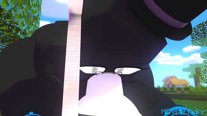 black_body blowjob cum cum_in_mouth enderman femboy hbtheender lowres male_only minecraft original_character rosse_(stemingbunbun) white_hair